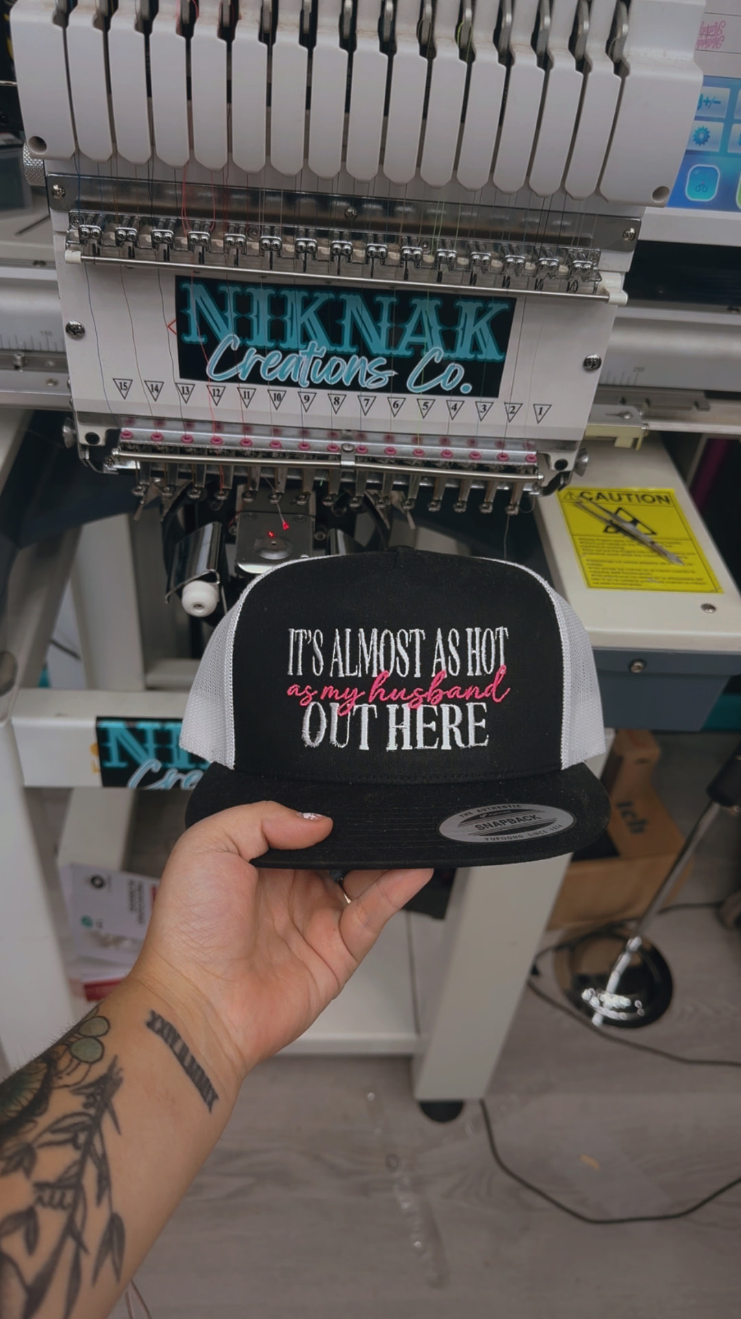 Hotter Than My Hubs embroidered ladies hat
